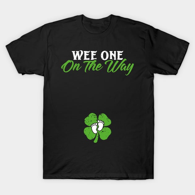 Wee One On The Way St Patricks Day Pregnancy Announcement T-Shirt by trendingoriginals